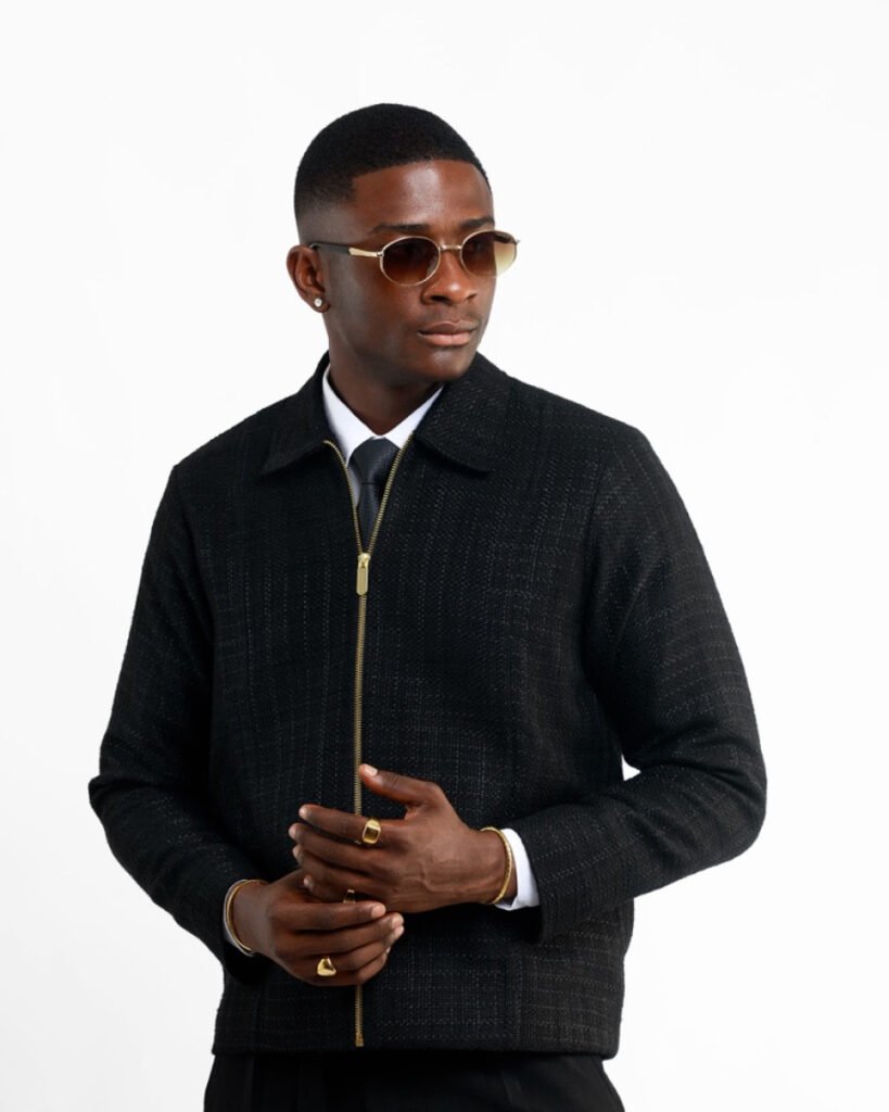 blackwood tweed zip jacket